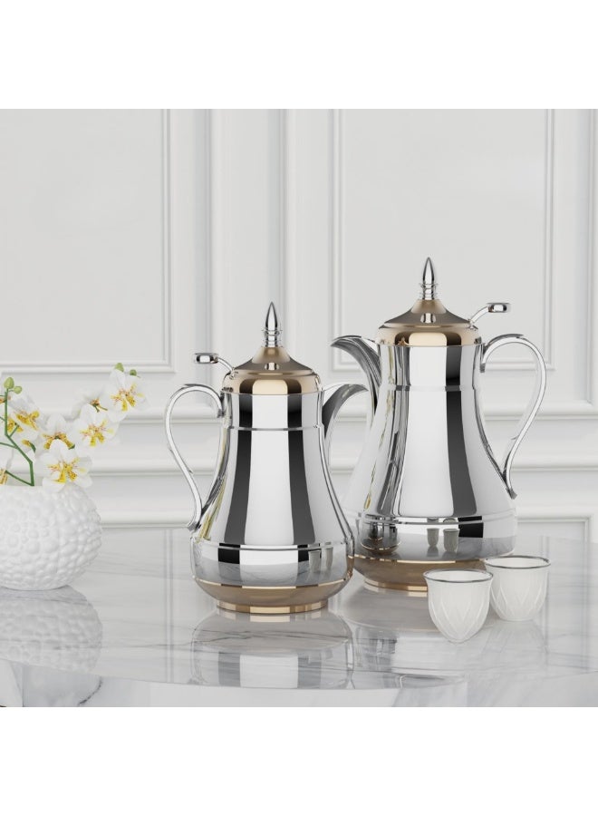 Eva Luxury Stainless Steel Thermos Set with Gold Accents - Image 1